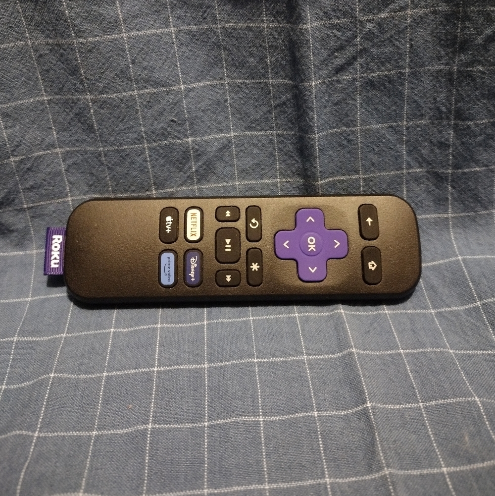 Roku Remote with Black and Purple Design